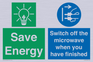 Save energy. Switch off the microwave when you have finished